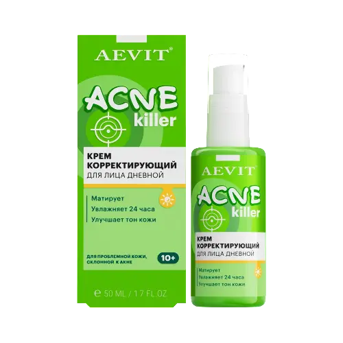 Aevit acnekiller крем дневной корректирующий, крем для лица, 50 мл, 1 шт. фото