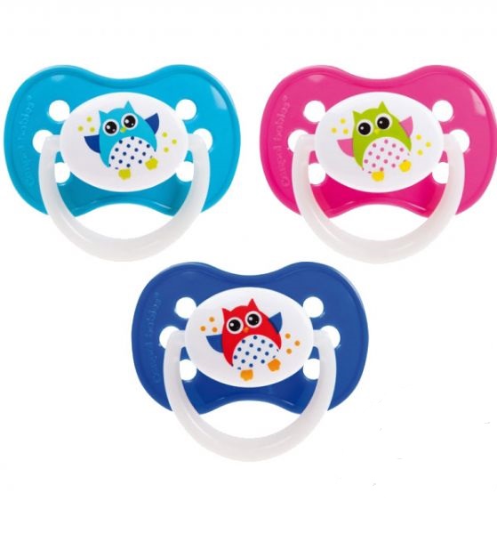 Canpol Owl Пустышка симметричная силиконовая, 1 шт, цвет в ассортименте, 0-6 мес, арт. 22/568 фото