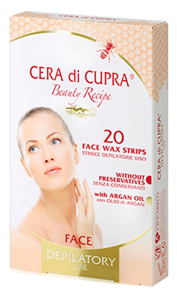 Cera di cupra полоски восковые для депиляции лица, полоски восковые, 20 шт. фото