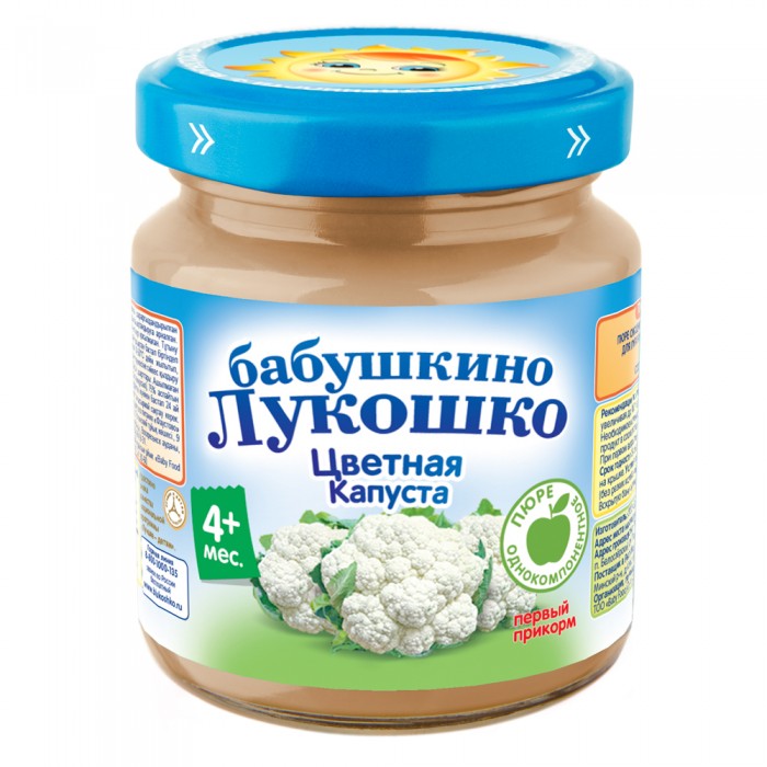 Бабушкино Лукошко детское пюре, пюре, 100 г, 1 шт, цветная капуста фото