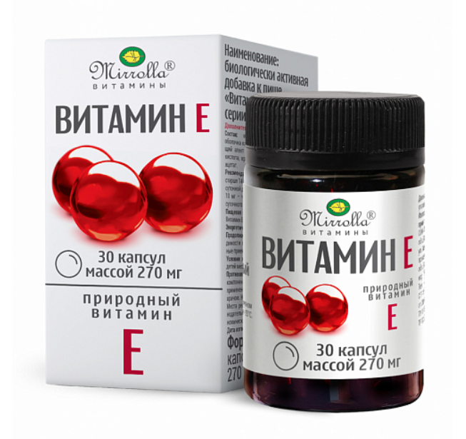 Mirrolla Витамин Е, 270 мг, капсулы, 30 шт. фото