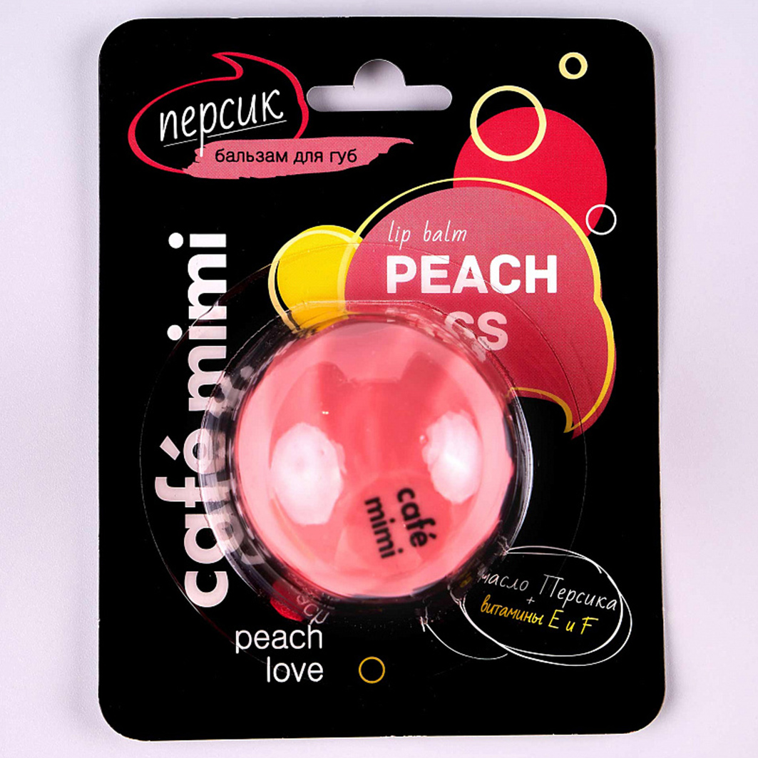 Cafe mimi бальзам для губ, бальзам для губ, 8 г, 1 шт, персик фото