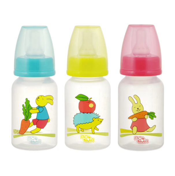 Пома Бутылочка полипропиленовая с силиконовой соской, 140 мл, 1 шт, арт. 2810 фото