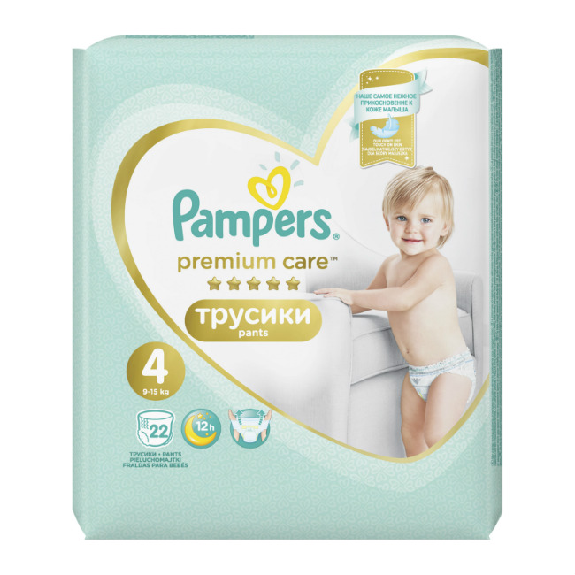 Pampers Premium Care pants Подгузники-трусики детские, р. 4, 22 шт, 9-15 кг фото