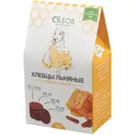 Oleos Хлебцы льняные, хлебцы, 100 г, 1 шт, с медом и корицей фото