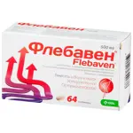 Флебавен, 50 мг+450 мг, таблетки, покрытые пленочной оболочкой, 64 шт. фото 