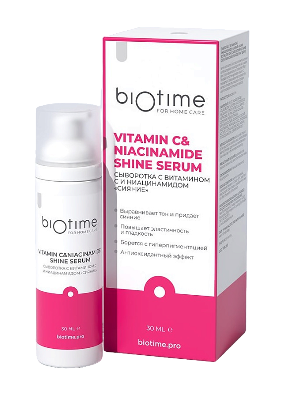 BioTime Сияние Сыворотка для лица с витамином С и ниацинамидом, сыворотка, 30 мл, 1 шт. фото