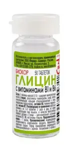 Глицин Биокор с витаминами B1 и B6, таблетки, 50 шт. фото 