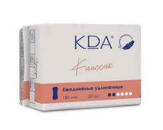 КДА Classic Прокладки ежедневные удлиненные, 20 шт, 2 капли фото