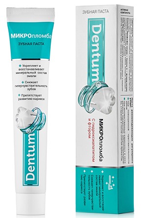 Dentum МИКРОпломба Зубная паста с гидроксиапатитом и фтором, зубная паста, 90 г, 1 шт. фото