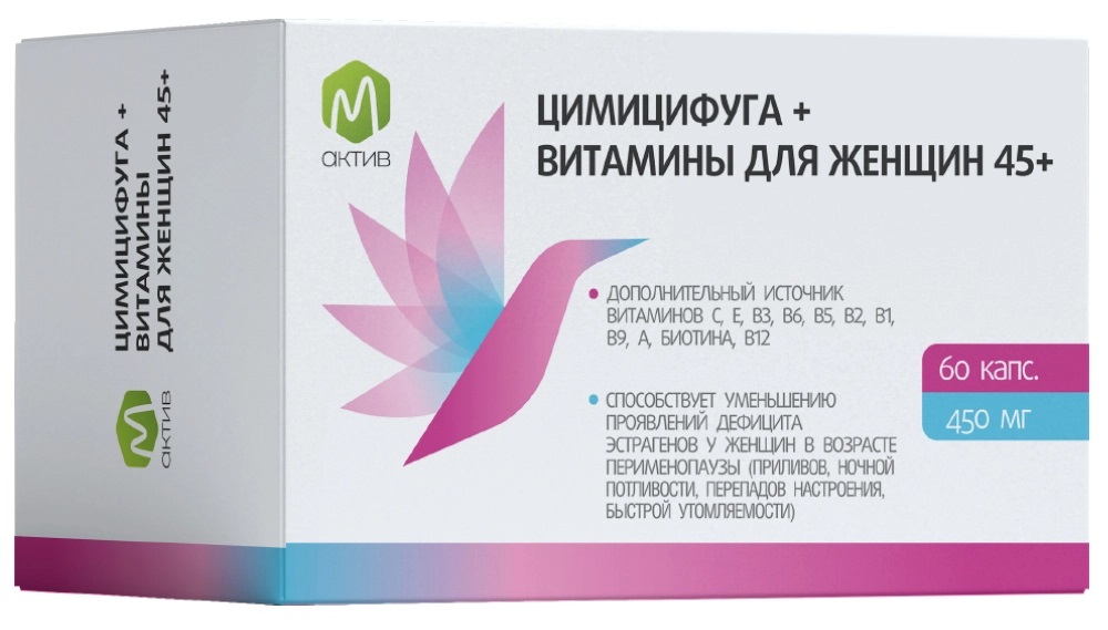 М Актив Цимицифуга+ витамины для женщин 45+, капсулы, 60 шт. фото