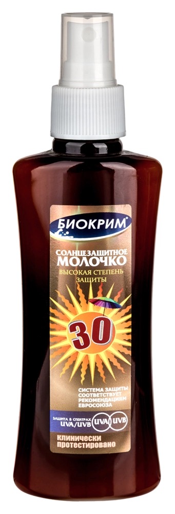 Биокрим молочко солнцезащитное, спрей, 150 мл, 1 шт, SPF 30 фото