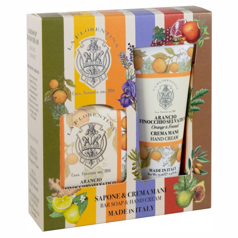 La Florentina Набор крем для рук 75 мл + мыло 106 г, набор, 1 шт, апельсин + дикий фенхель фото