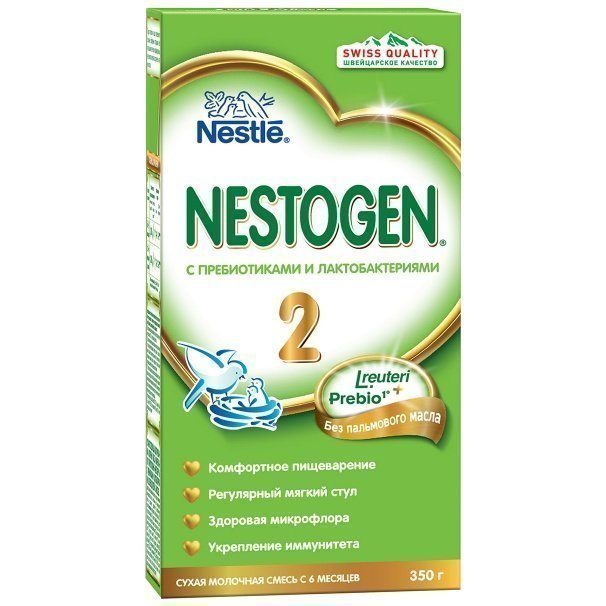Nestogen 2, смесь молочная сухая, 350 г, 1 шт, для детей с 6 месяцев, с пребиотиками и лактобактериями фото