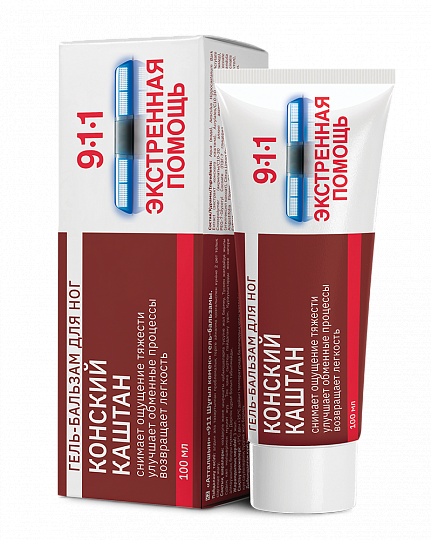 911 Экстренная помощь Конский каштан, гель-бальзам, 100 мл, 1 шт. фото