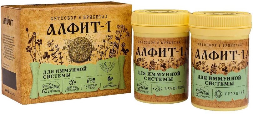 Алфит-1  иммуномодулирующий, фиточай в брикетах, 2 г, 60 шт, утренний, вечерний фото
