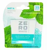 ZeroWhite Зубная нить вощеная плоская, нить зубная, 35 шт, мята фото