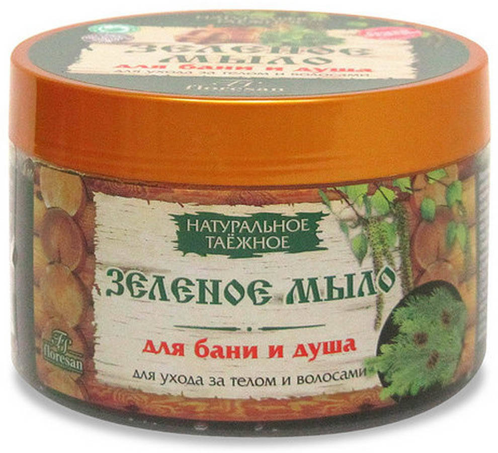 Floresan Зеленое мыло таежное для тела и волос, 450 г, 1 шт, Ф-38 фото