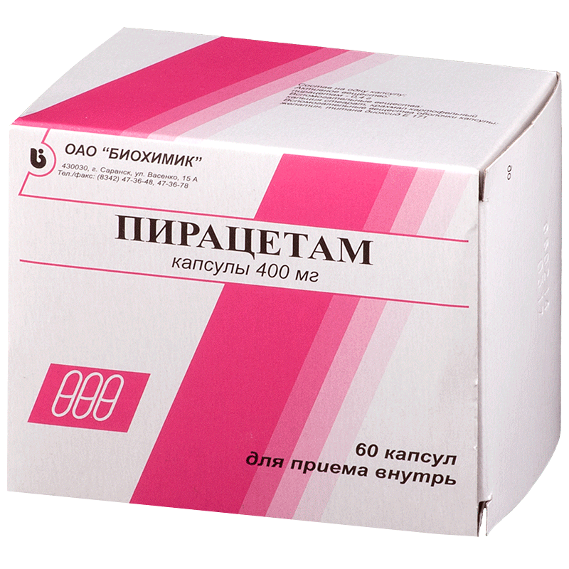 Пирацетам, 400 мг, капсулы, 60 шт. фото