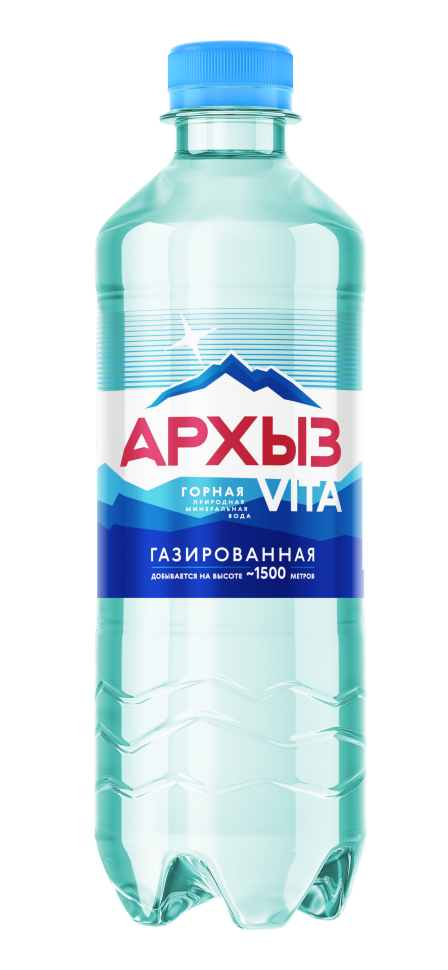 Архыз Vita Вода минеральная, вода минеральная, 0.5 л, 1 шт, газированная фото