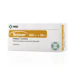 Янумет, 500 мг+50 мг, таблетки, покрытые пленочной оболочкой, 56 шт. фото