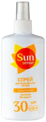 Sun sense для безопасного загара водостойкий, спрей, 150 мл, 1 шт, SPF 30 фото