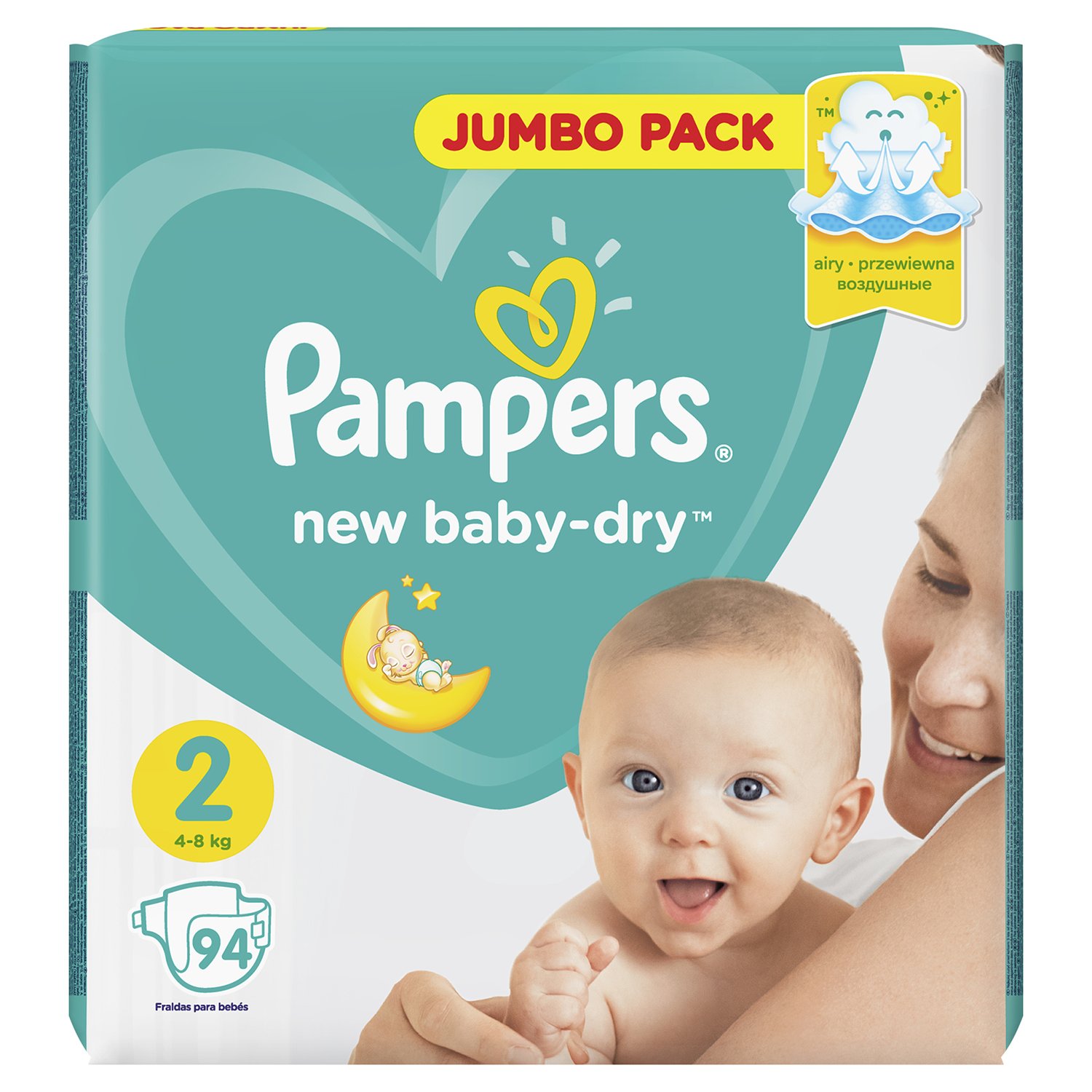 Pampers New baby-dry Подгузники детские, р. 2, 94 шт, 4-8 кг фото