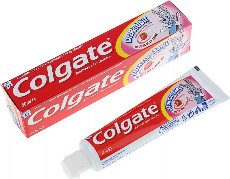 Colgate Зубная паста Доктор Заяц, паста зубная, 50 мл, 1 шт, клубника фото