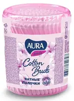 Aura Ватные палочки, ватные палочки в стакане, 100 шт. фото
