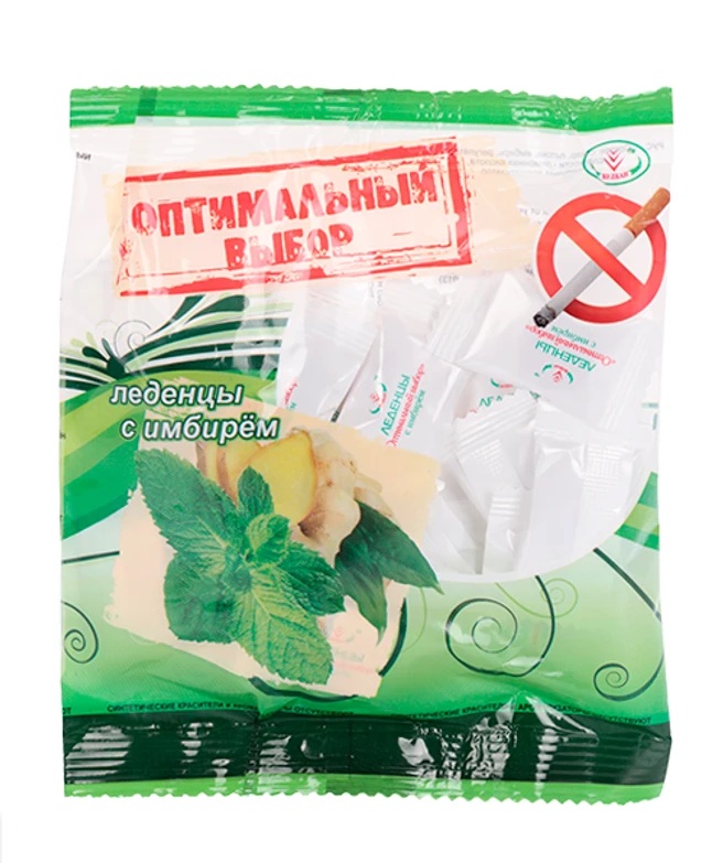 Леденцы Оптимальный выбор с имбирем, леденцы, 50 г, 1 шт. фото