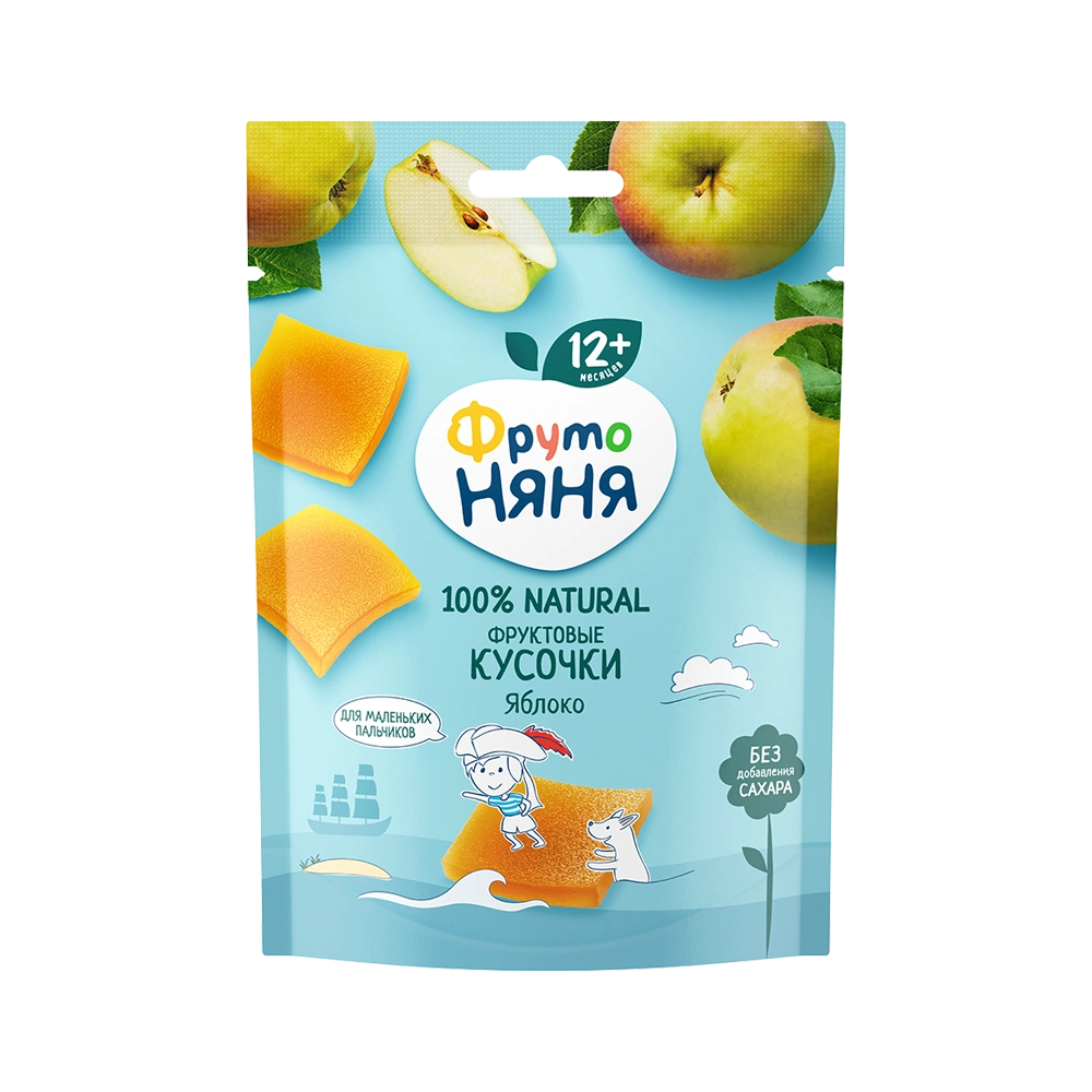 Фрутоняня Фруктовые кусочки без сахара, 53г, 10 шт, яблоко фото