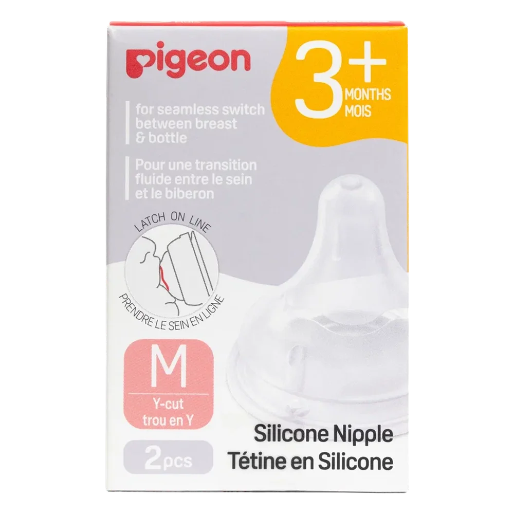 Pigeon Baby Softtouch Соска силиконовая для бутылочек с широким горлом, Medium M, соска молочная, 2 шт. фото