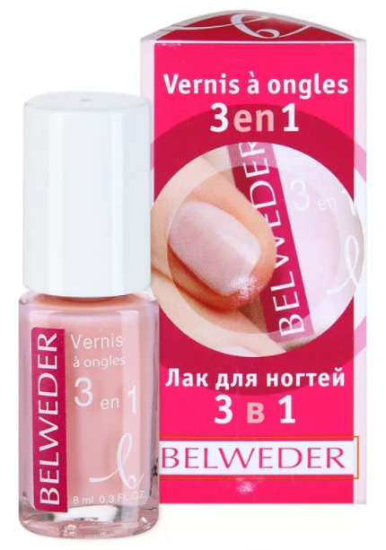Belweder Лак  для ногтей 3 в 1, лак для ногтей, 8 мл, 1 шт. фото