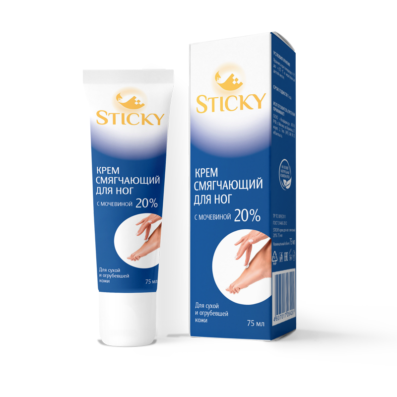 Sticky Крем для ног с мочевиной, 20%, крем, 75 мл, 1 шт. фото