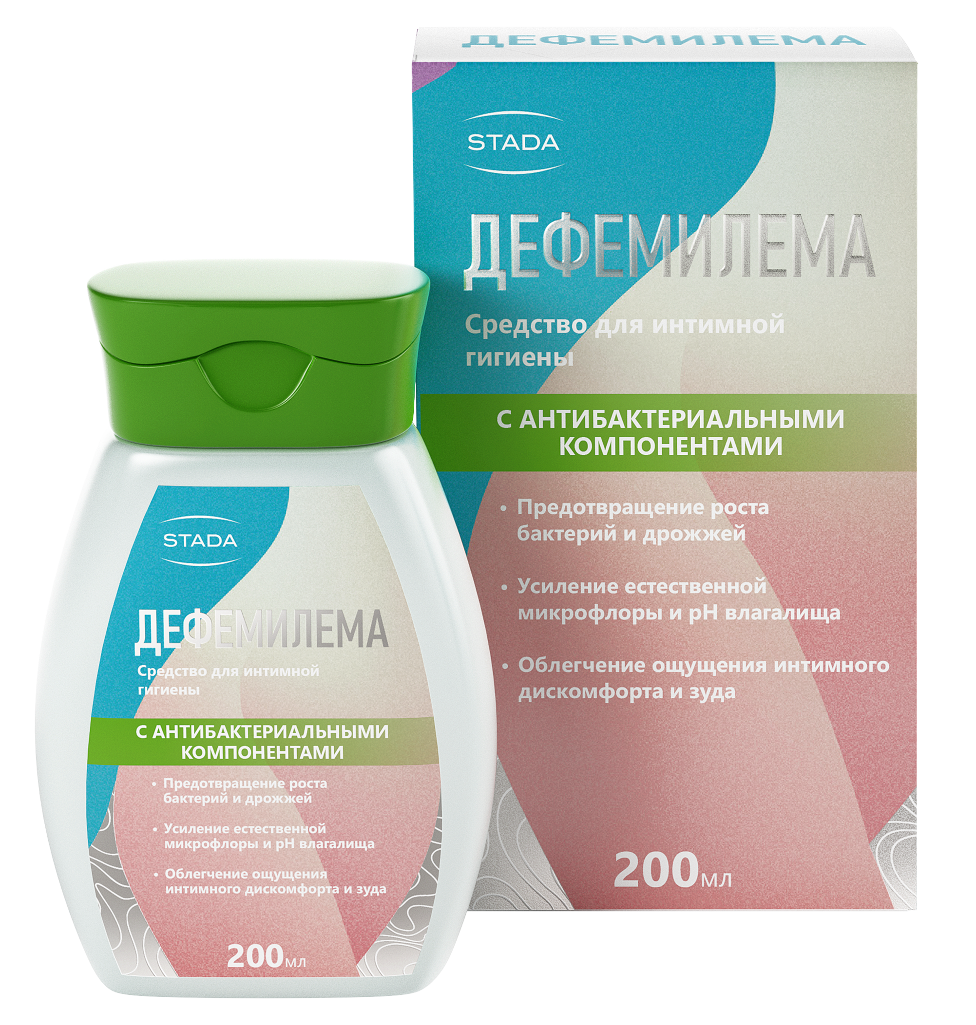 Дефемилема с антибактериальными компонентами гель для интимной гигиены, гель, 200 мл, 1 шт. фото