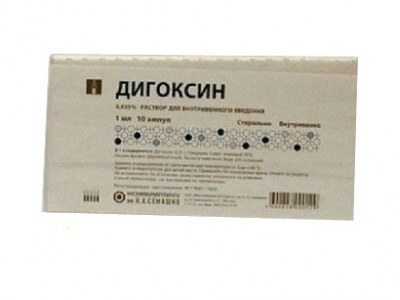 Дигоксин, 0.25 мг/мл, раствор для внутривенного введения, 1 мл, 10 шт. фото