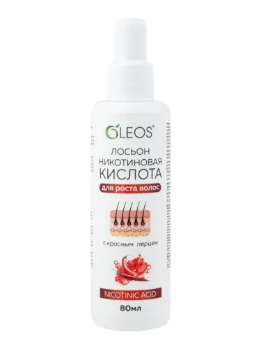Oleos лосьон никотиновая кислота для роста волос с красным перцем, лосьон, 80 мл, 1 шт. фото