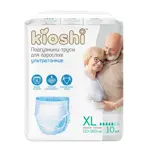 Kioshi Подгузники-трусы для взрослых ультратонкие, Extra Large XL, 10 шт, 110-160 см фото