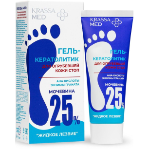 Krassa Med Гель-кератолитик, гель, 75 мл, 1 шт, для огрубевшей кожи стоп и локтей фото