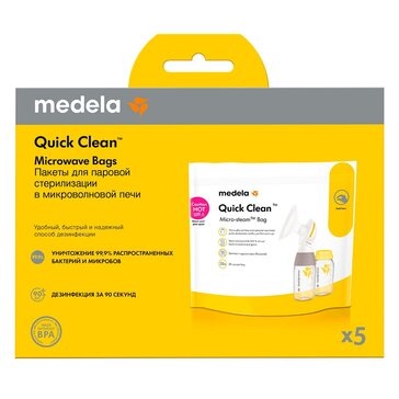 Medela Quick Clean Пакеты для стерилизации в микроволновой печи, 5 шт. фото