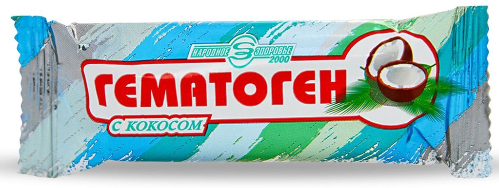 Гематоген Народный, плитка, 40 г, 1 шт, с кокосом фото