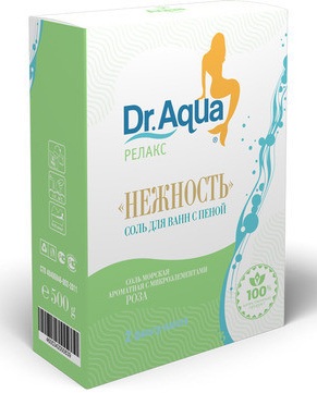 Dr Aqua Соль для ванн морская природная с пеной, соль для ванн, 500 г, 2 шт, роза фото