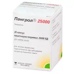 Пангрол 25000, 25000 ЕД, капсулы кишечнорастворимые, 20 шт. фото
