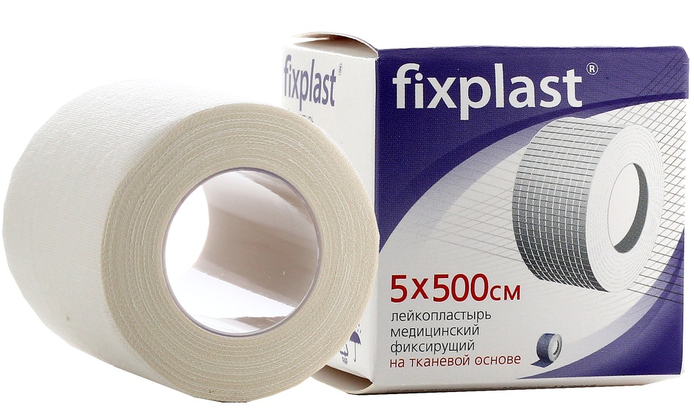 Fixplast Лейкопластырь фиксирующий, 5 см x 500 см, лейкопластырь, 1 шт, тканевая основа фото