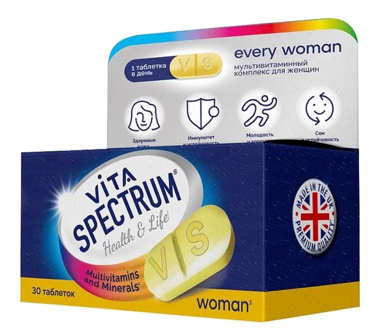 Витаспектрум Мультивитаминный комплекс для женщин, таблетки, 30 шт. фото