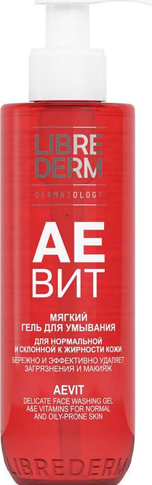 Librederm Аевит мягкий Гель для умывания, гель для умывания, 200 мл, 1 шт, для нормальной и склонной к жирности кожи фото