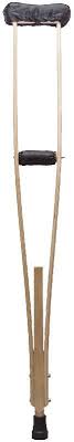 Костыли деревянные для взрослых с чехлами, пара, 1 шт, 743М, выс. регулир. 1200-1424 мм, наконечника внутр. диам. 22 мм, внешн. диам. 45 мм фото