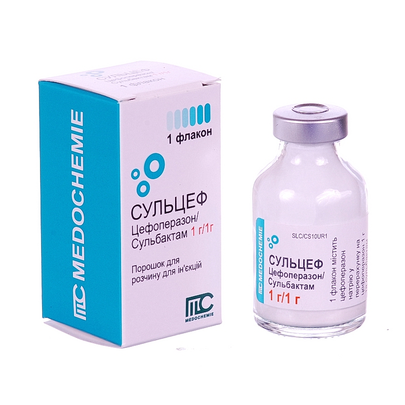 Сульцеф, порошок для приготовления раствора для внутривенного и внутримышечного введения, 1 шт, 1г+1г фото