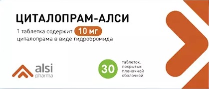 Циталопрам-АЛСИ, 10 мг, таблетки, покрытые пленочной оболочкой, 30 шт. фото