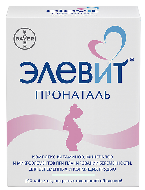 Элевит Пронаталь, таблетки, покрытые оболочкой, 100 шт. фото